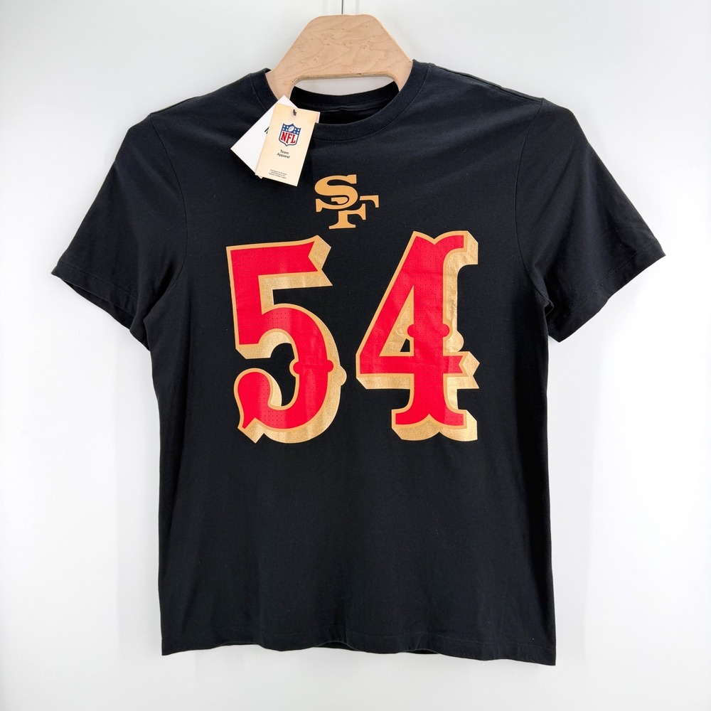 NEW Nike NFL San Francisco 49ers Fred Warner 54 T Shirt Large Black Gold Gameday